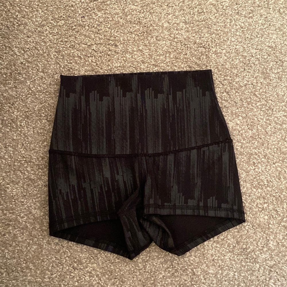 Lululemon black grey shorty shorts HIGH WAISTED